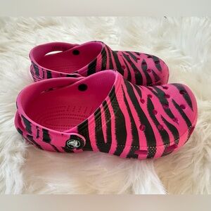 Kids Pink and Black Crocs